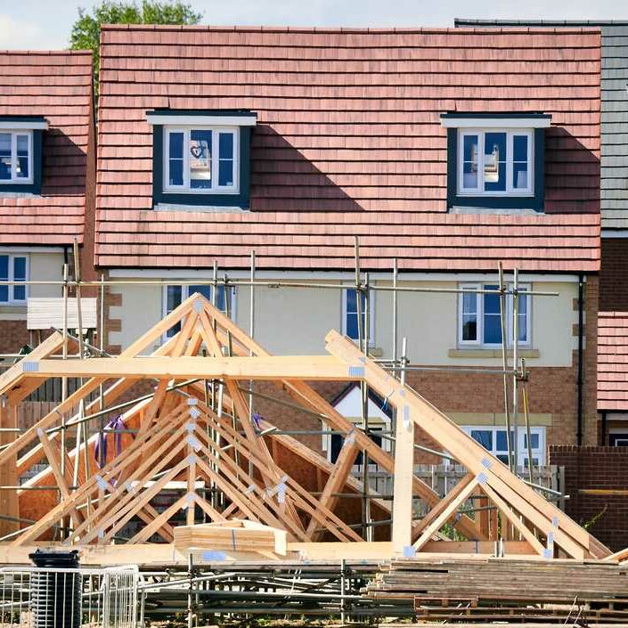 New-Build Home A row of new-build houses behind a new-build construction site